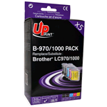 B-970/1000 PACK COMPATIBILE UPRINT BROTHER LC970VALBP LC1000VALBP MULTIPACK NERO+CIANO+MAGENTA+GIALLO BK:20/C+M+Y:10ml
