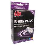 B-985 PACK COMPATIBILE UPRINT BROTHER LC985VALBP MULTIPACK NERO+CIANO+MAGENTA+GIALLO BK:15/C+M+Y:12ml
