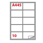 Etichetta adesiva A/445 bianca 100fg A4 99,6x57mm (10eti/fg) Markin