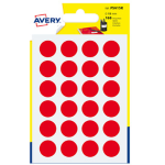 Blister 168 etichetta adesiva tonda PSA rosso D15mm Avery