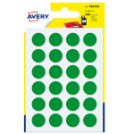 Blister 168 etichetta adesiva tonda PSA verde D15mm Avery