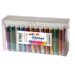 Glitter 50 flaconi grana fine 12ml colori assortiti DECO