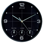 Orologio da parete D30cm con 4 fusi On Time Unilux