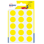 Blister 90 etichetta adesiva tonda PSA giallo D19mm Avery