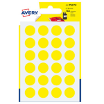 Blister 168 etichetta adesiva tonda PSA giallo D15mm Avery
