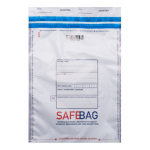 100 Sacchetti di sicurezza bianchi Safe Bag per corrieri K70 14,4x24+4cm