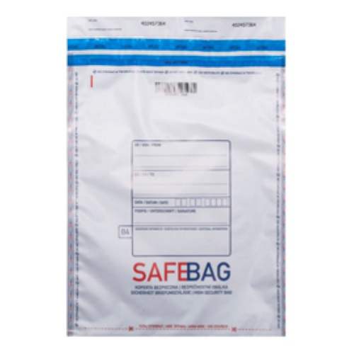100 Sacchetti di sicurezza bianchi Safe Bag per corrieri B5 18,6x25,5+4cm