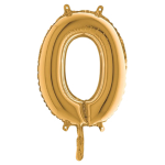 Palloncino in mylar h.36cm numero ''0'' oro Big Party