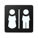 Pittogramma toilette uomo/donna 16x16cm PVC nero/bianco Stilcasa