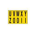 Foglio con 10 lettere autoadesivi da U a Z nero/giallo 56x99mm